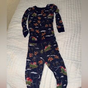 Little Sleepies Navy Holiday Santa’s Reindeer Pajama Set